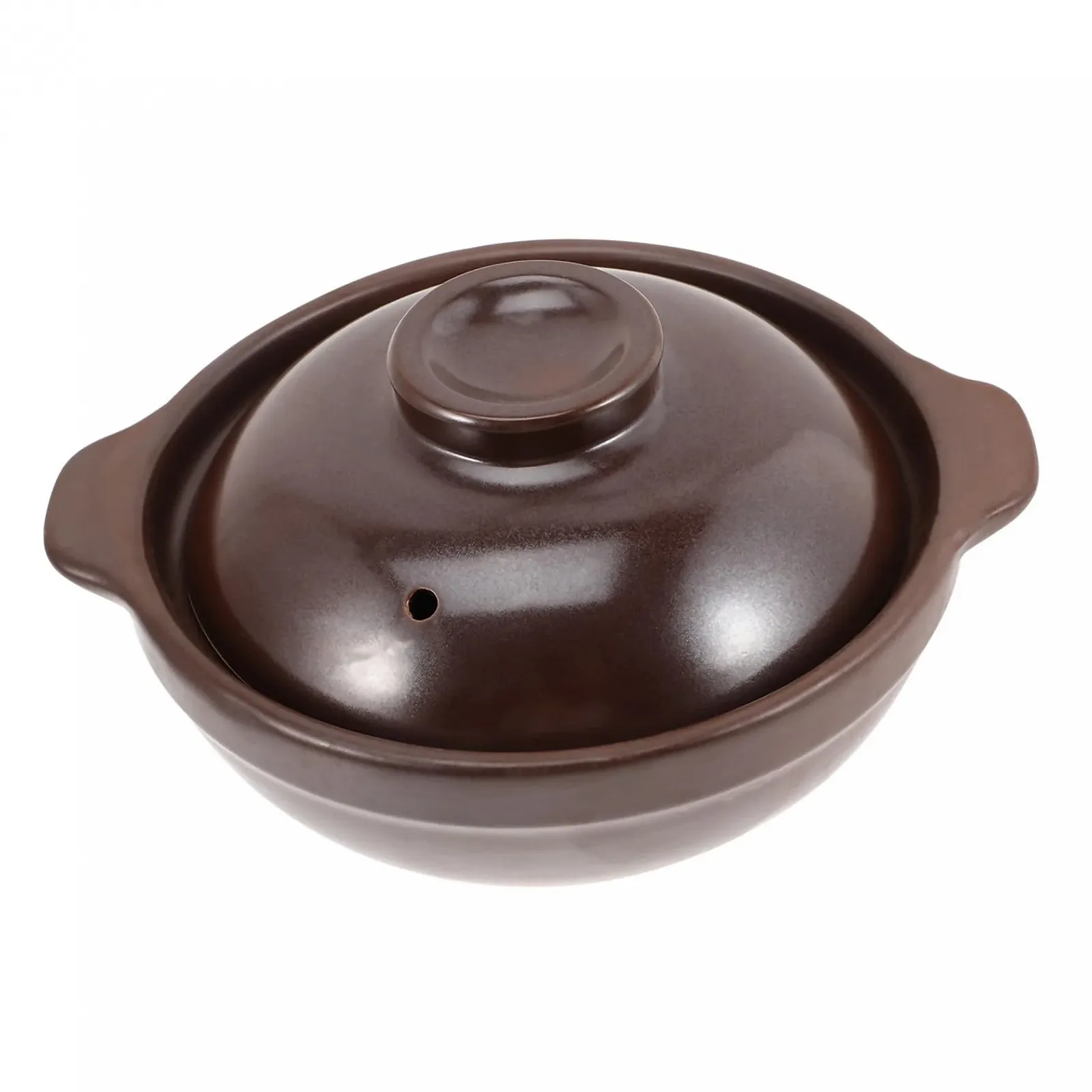 Кастрюля-керамическая VALICLUD с крышкой термостойкая антипригарная коричневая, фото №1