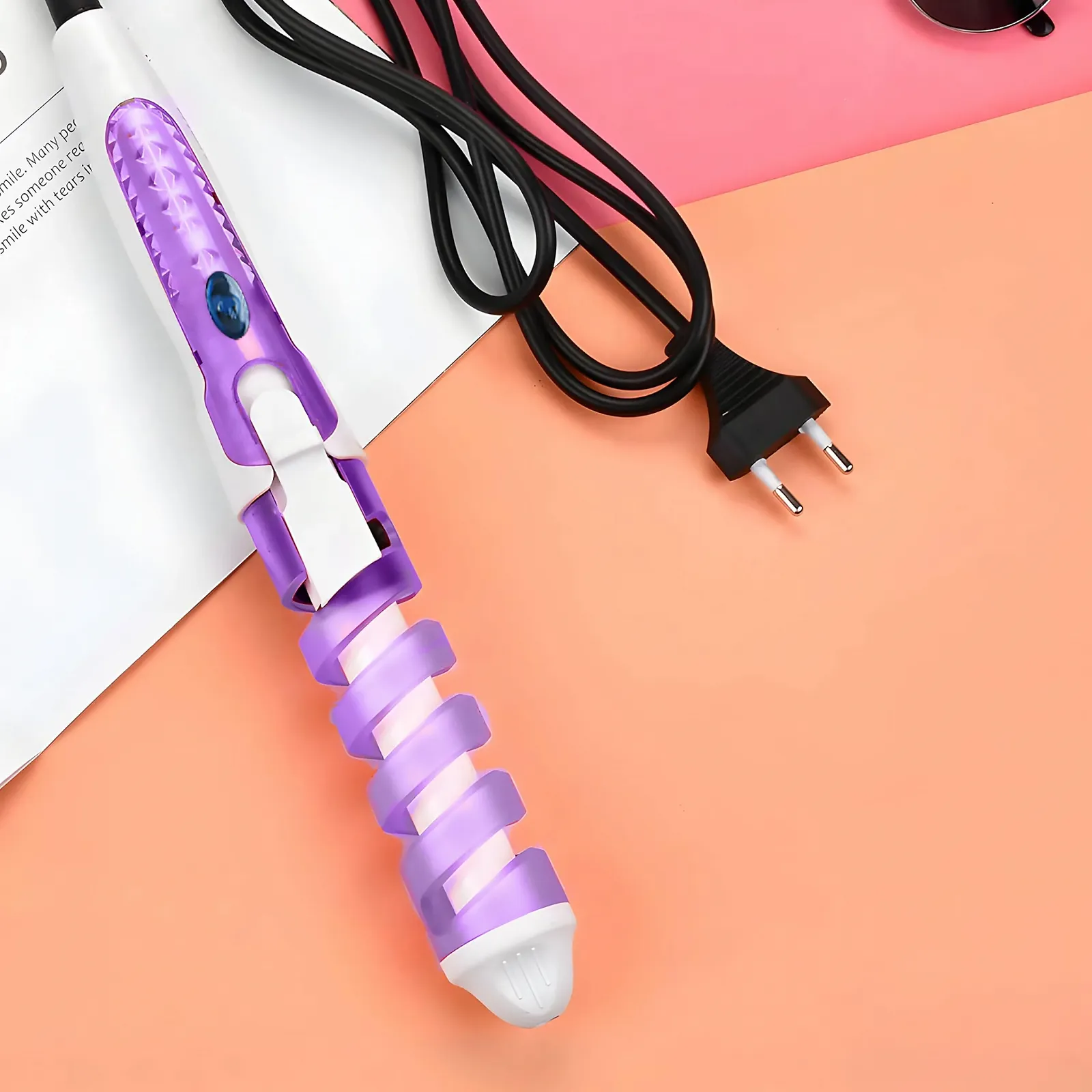 Плойка для волосся Retoo Ceramic Curler спіральна керамічна 210°C Фіолетова, фото №7 Плойка для волосся Retoo Ceramic Curler спіральна керамічна 210°C Фіолетова, фото №7