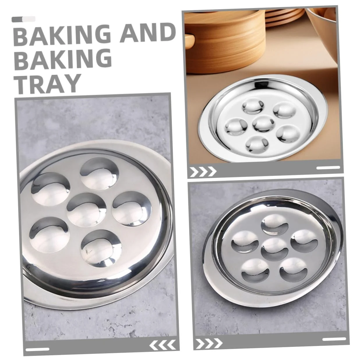 Форма для запікання равликів VALICLUD 2 штуки з нержавіючої сталі з ручкою для морепродуктів та грилю, фото №8