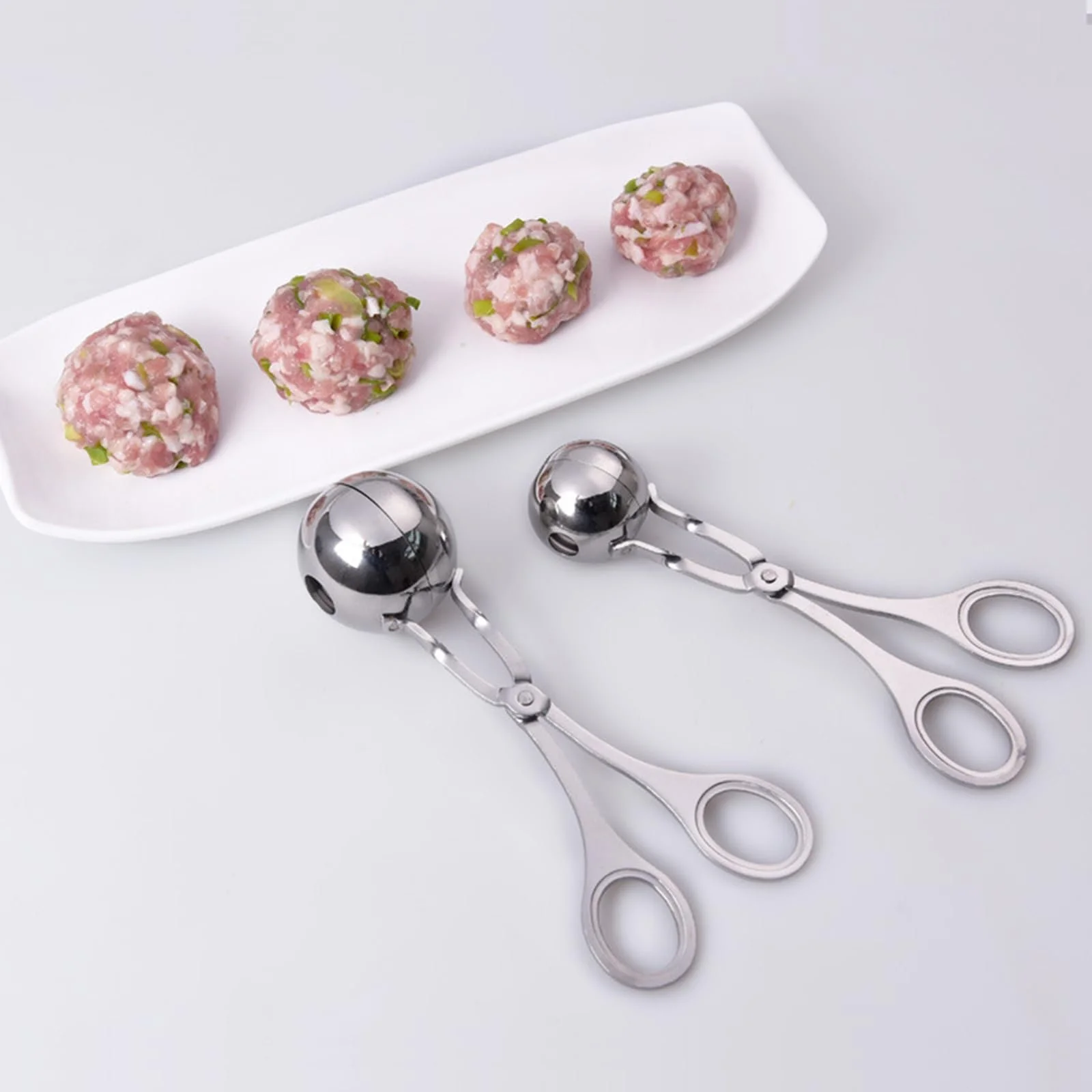 Набор ложек для тефтелей Meat Baller 304 Stainless Steel 2 шт. нержавеющая сталь, фото №8 Набор ложек для тефтелей Meat Baller 304 Stainless Steel 2 шт. нержавеющая сталь, фото №8