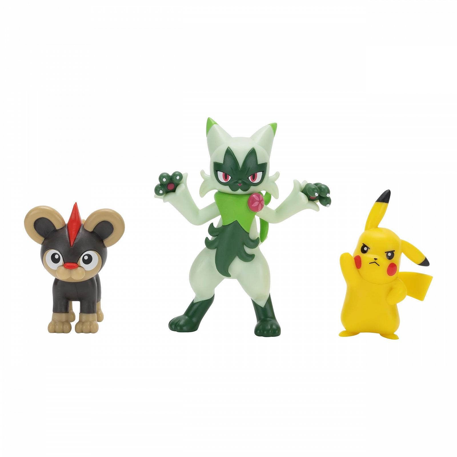 Набір бойових фігурок Pokémon Leufeo, Pikachu, Feliospa, 5 см, 7,5 см, фото №1