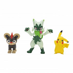 Набір бойових фігурок Pokémon Leufeo, Pikachu, Feliospa, 5 см, 7,5 см - Фото 1