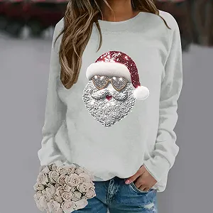 Рождественский джемпер Женская элегантная рубашка с длинными рукавами Милый джемпер Рождественский принт Джемпер Рождественская рубашка Рождественский джемпер Счастливого Рождества Вязаный джемпер Подростковый Рождественский наряд для девушек Рождество synthetic.ua - Фото 1