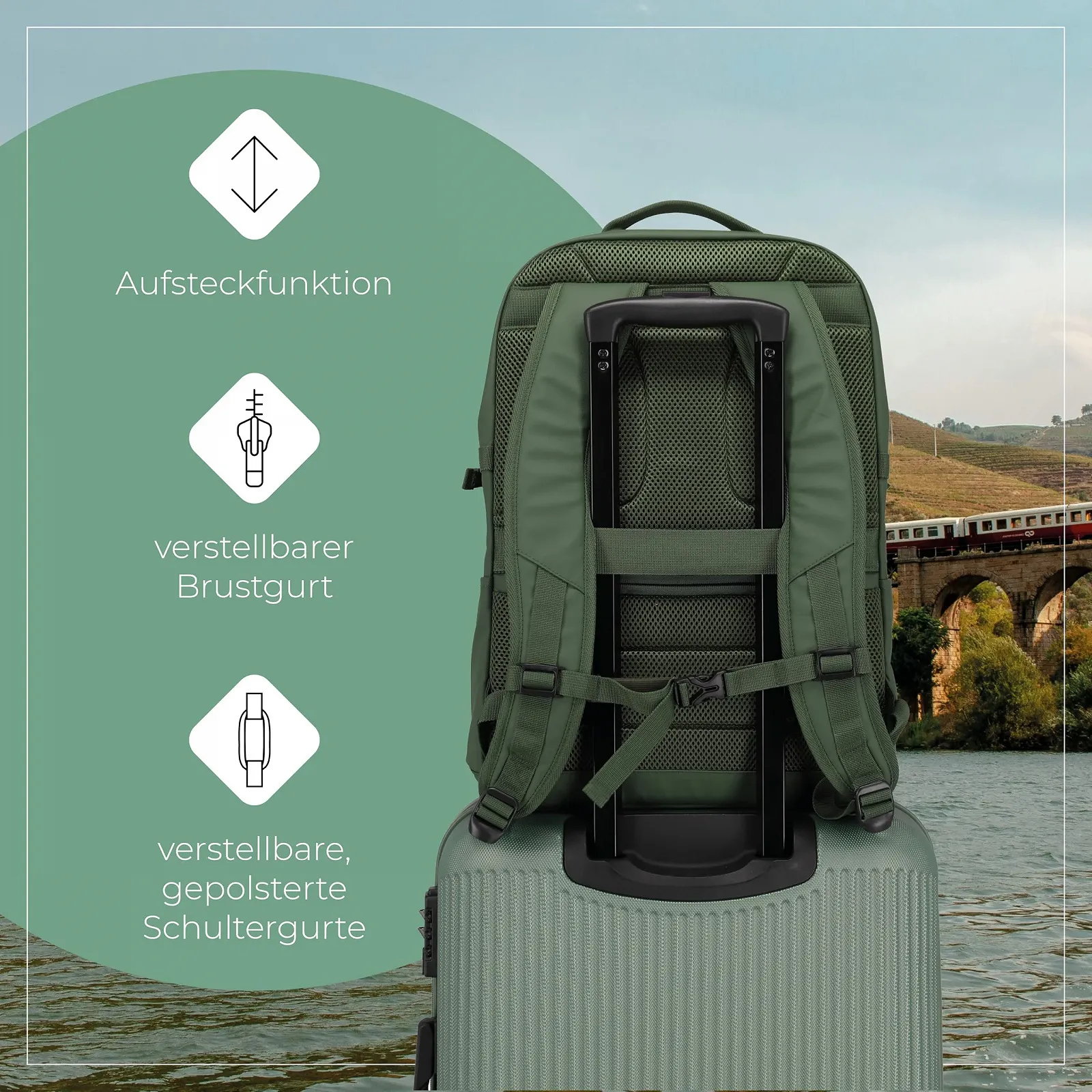 Рюкзак Travelite Basics 15.6 дюймів 28 л Оливковий, фото №6
