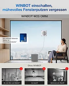 Робот для мытья окон ECOVACS Winbot W2S Omni с многофункциональной станцией, интеллектуальная очистка до краев с TruEdge, зарядка во время работы, три водных форсунки, 12-уровневая защита synthetic.ua - Фото 1