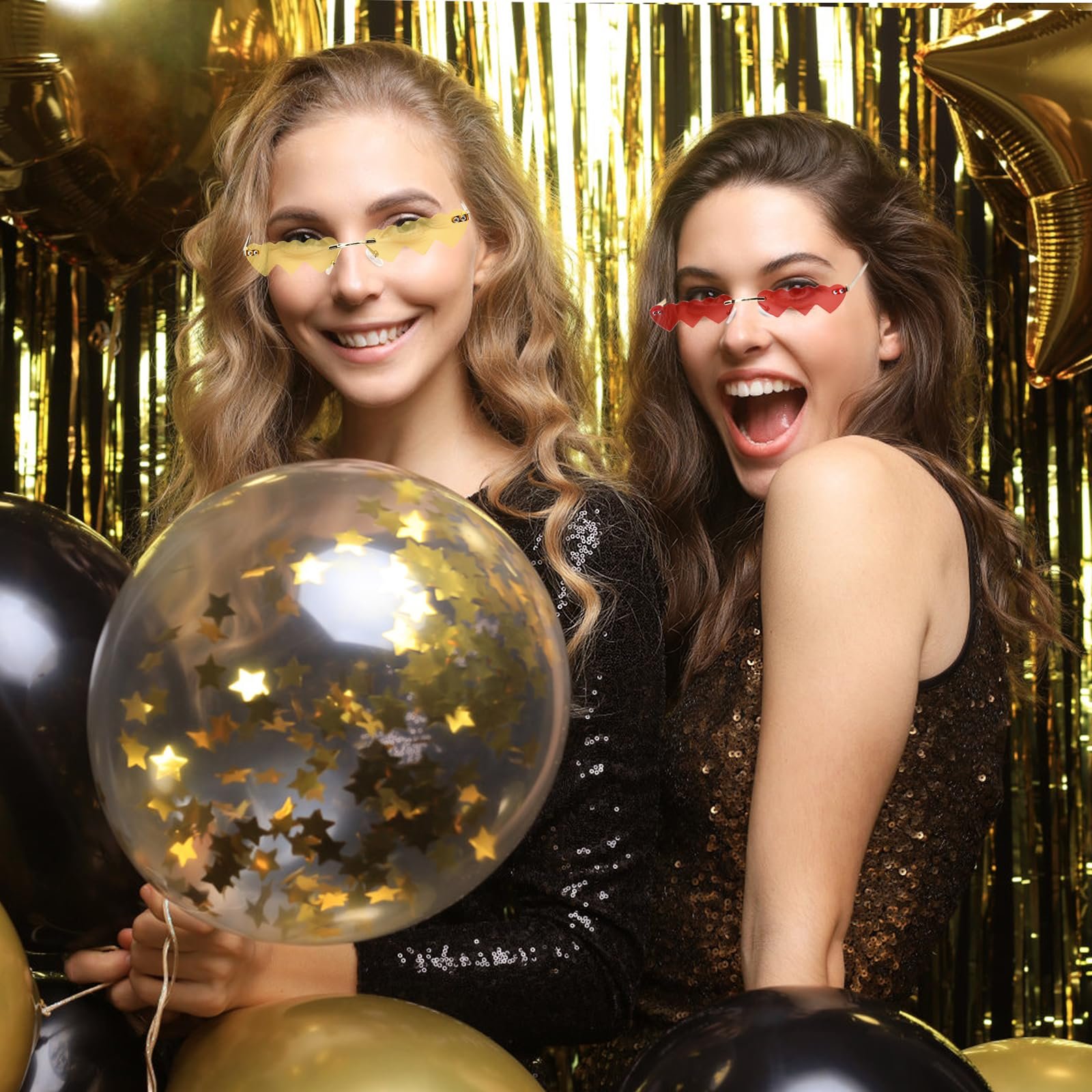 Очки в форме сердца ZMDMAH 2 шт. Красные и желтые, фото №7