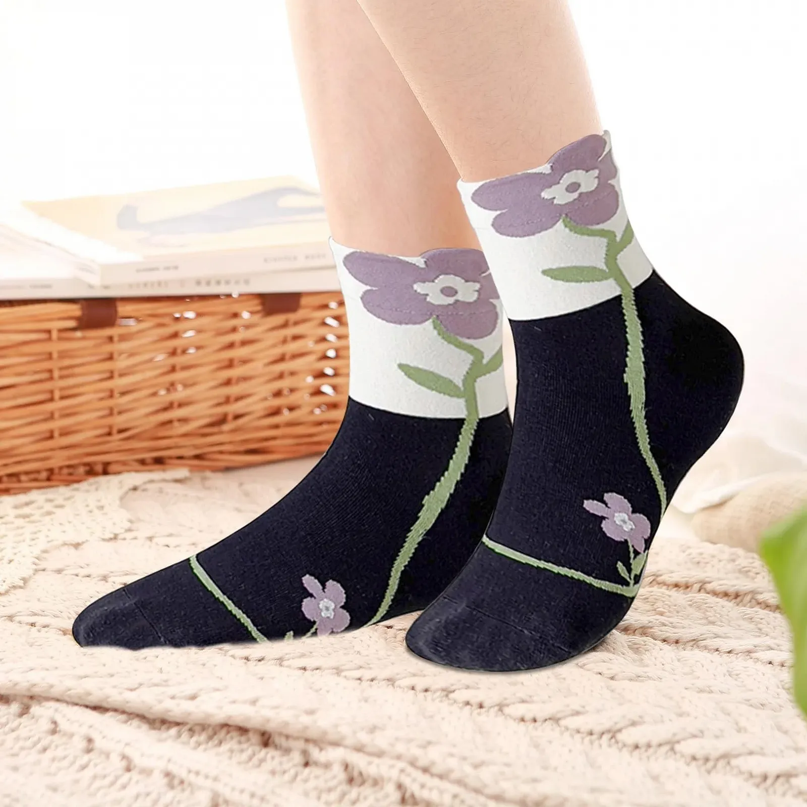 Шкарпетки Жіночі 39-42, 5 пар, з вишивкою, фото №6 Шкарпетки Жіночі 39-42, 5 пар, з вишивкою, фото №6