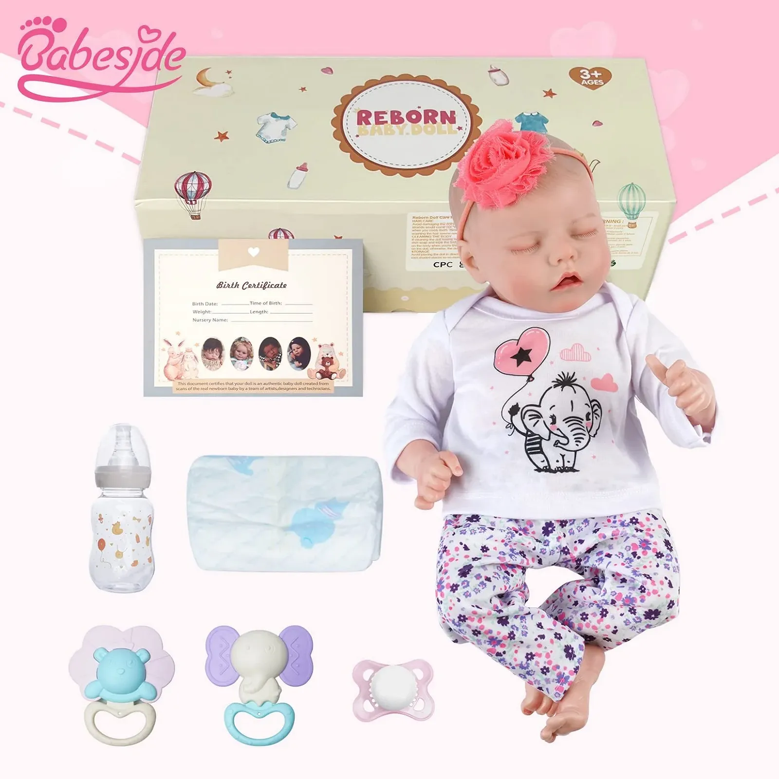 Кукла Реборн BABESIDE 43 см Реалистичная ручная работа с мягким телом, как настоящий спящий ребенок, фото №8 Кукла Реборн BABESIDE 43 см Реалистичная ручная работа с мягким телом, как настоящий спящий ребенок, фото №8