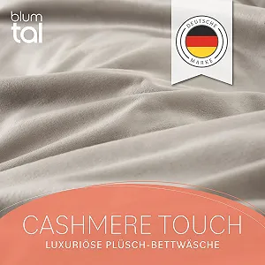 Комплект постельного белья Blumtal 135 x 200 см Cashmere Touch плюшевый набор из 2 предметов Бежевый synthetic.ua - Фото 1