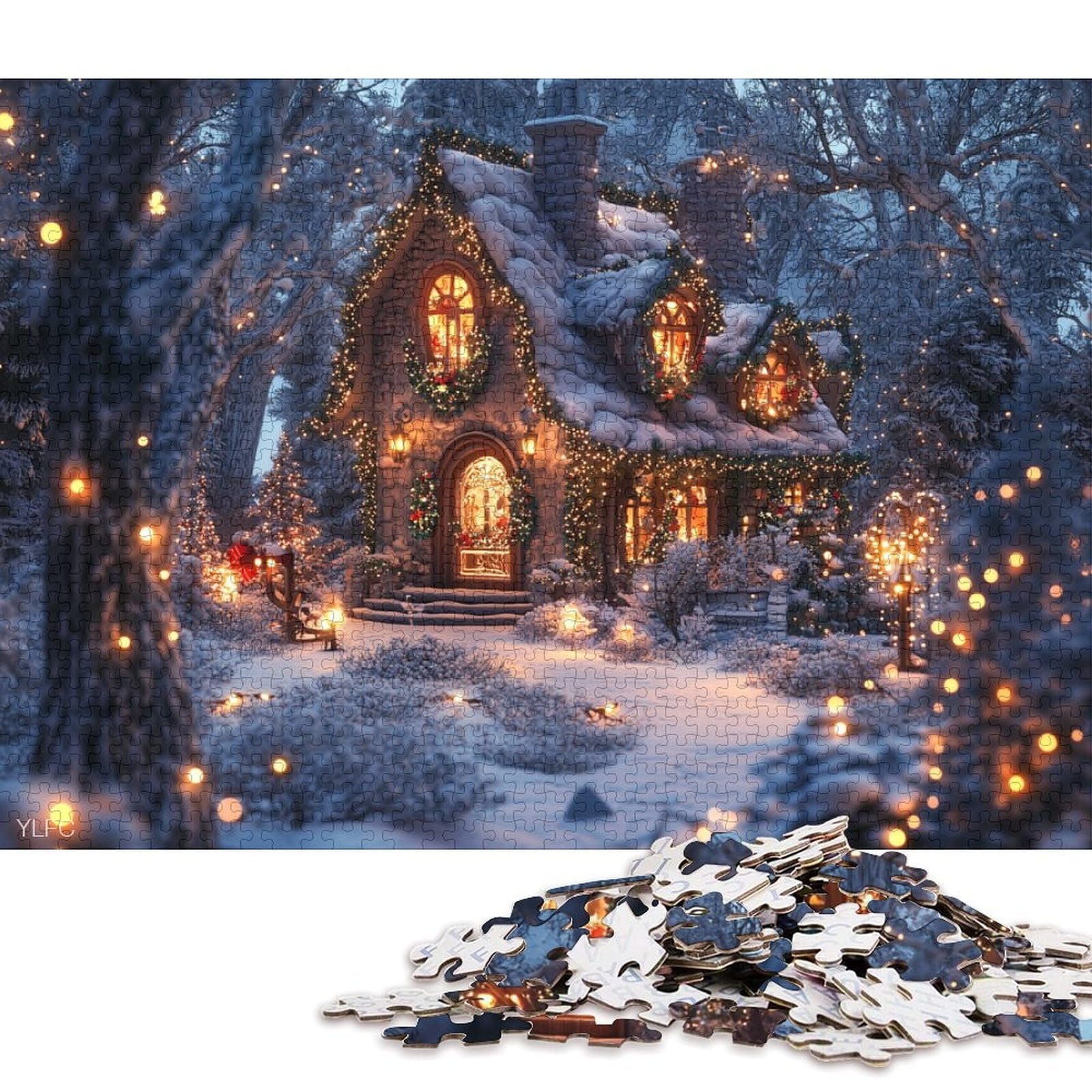 Різдвяний пазл 1000 елементів Казкова атмосфера екологічні матеріали 75 x 50 см, фото №8