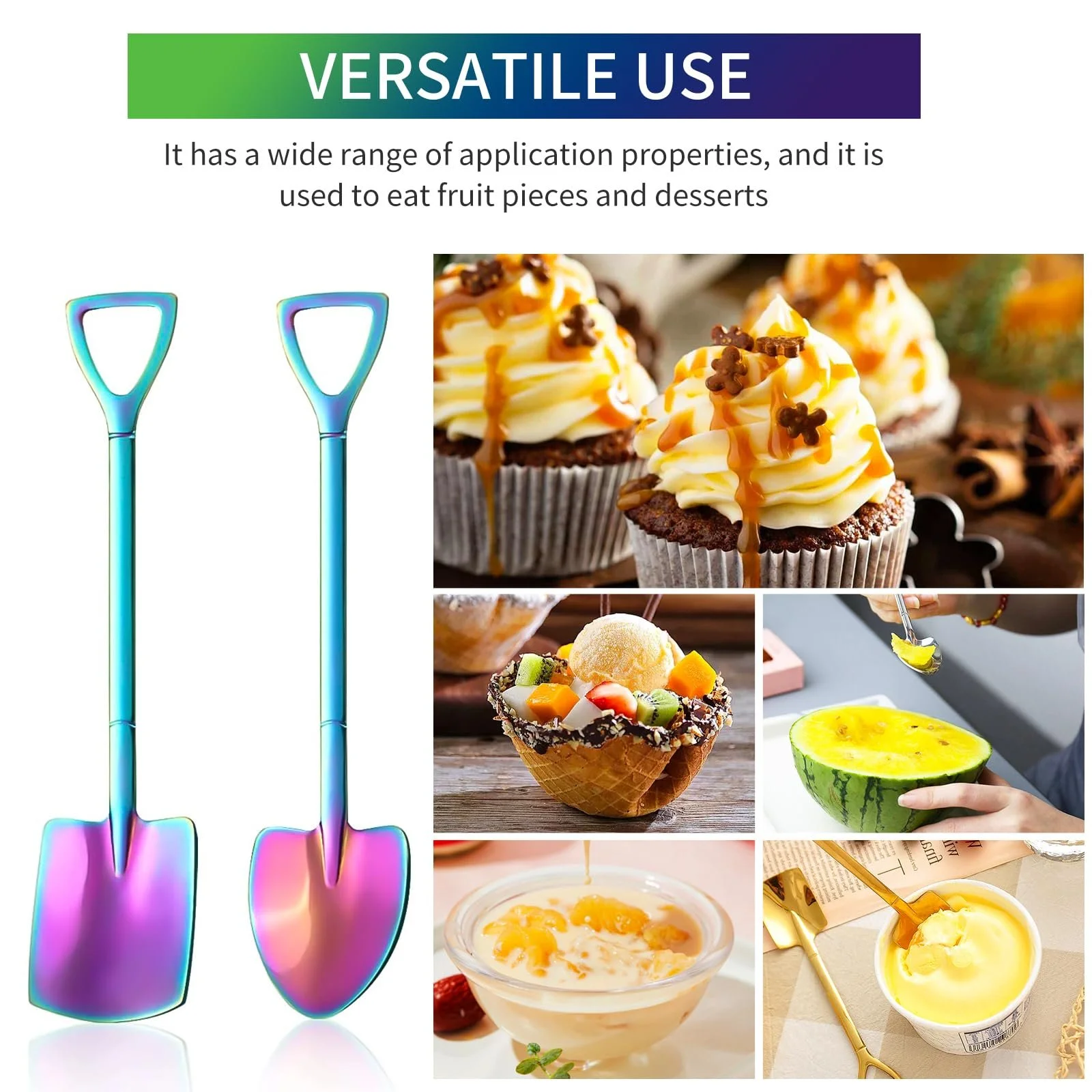 Ложка Spade Spade з нержавіючої сталі Набір 32 шт Різні форми Чотири кольори, фото №5 Ложка Spade Spade з нержавіючої сталі Набір 32 шт Різні форми Чотири кольори, фото №5