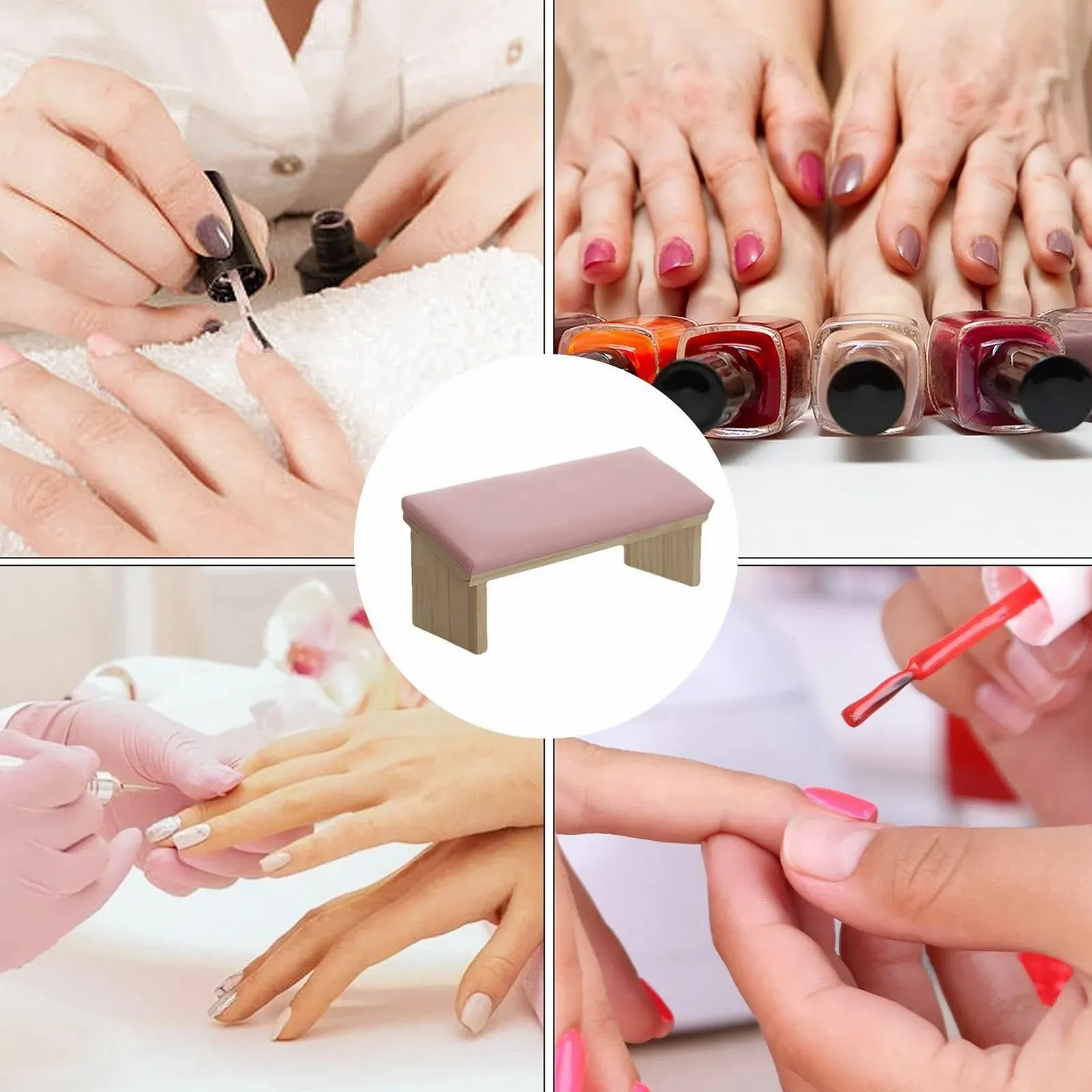 Підставка для рук Дерев'яна опора Подушка для манікюру зі штучної шкіри, фото №5