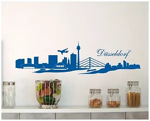 Наклейка на стіну Samunshi Düsseldorf Skyline 120 x 31 см Світло-червона synthetic.ua - Фото 1