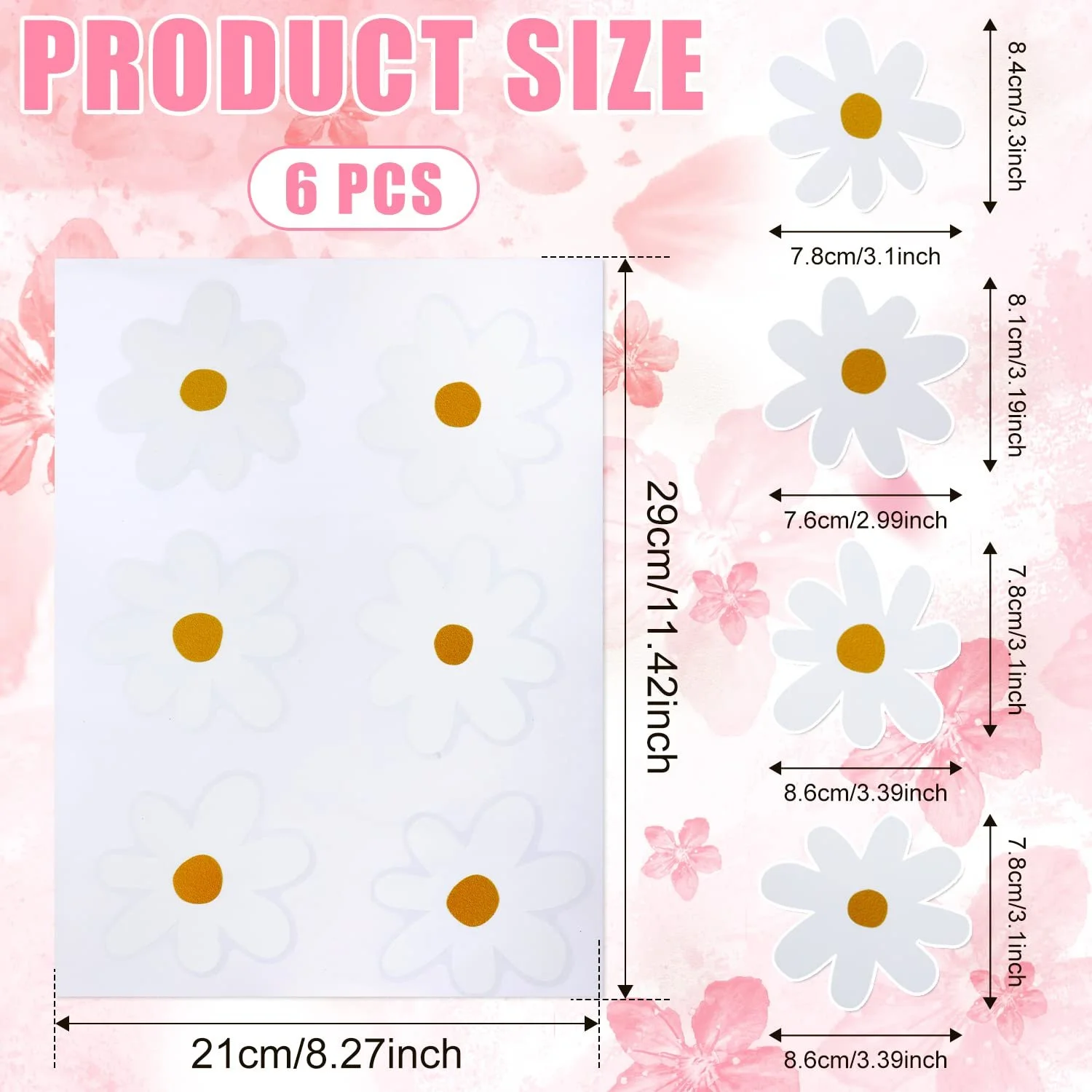 Наклейки на стіну Ромашки 36 шт. Білі, фото №2