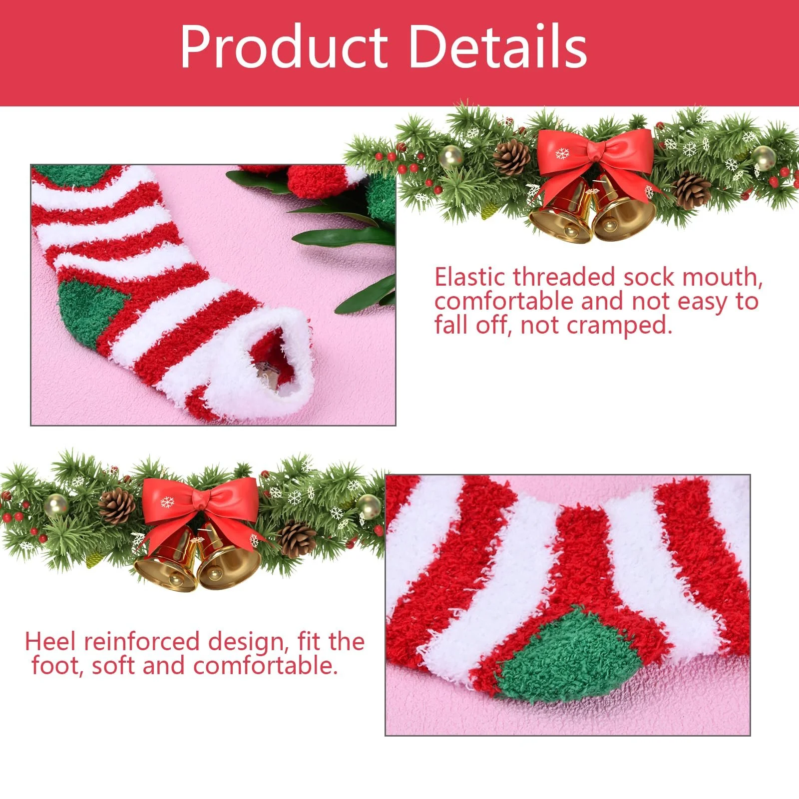 Різдвяні шкарпетки, 6 пар, кольорові, фото №3