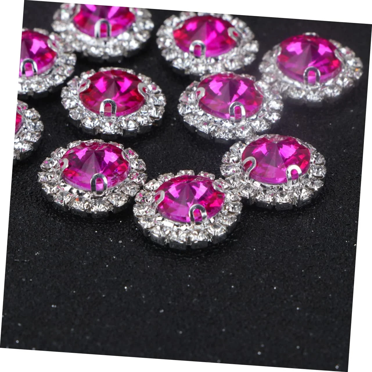 Стрази Плоскі NUOBESTY 20 шт. з акрилової смоли для шиття, ґудзики зі стразами, прикраси з бісеру зі стразами, скляні прикраси на блискавці, плоскі ґудзики для пришивання кристалів, фото №6