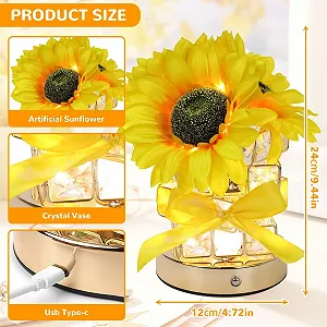 Настільна лампа-нічник Sunflower Flower USB Rechargeable Touch Control 3 Colours Crystal Ornament (A) synthetic.ua - Фото 1