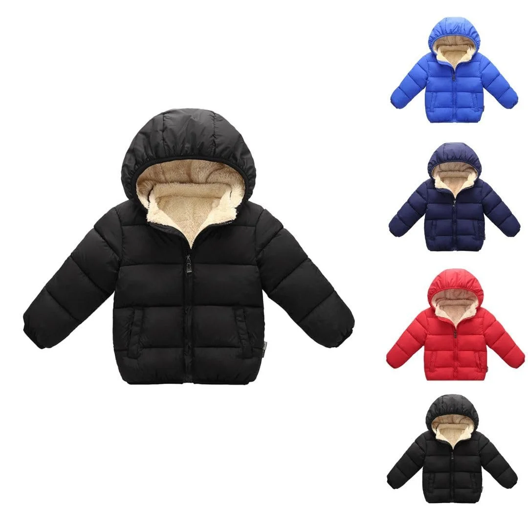 Куртка пуховая зимняя с капюшоном Generisch Ultra Warm ветрозащитная термо для мальчиков и девочек, однотонная - Размер не указан, фото №1