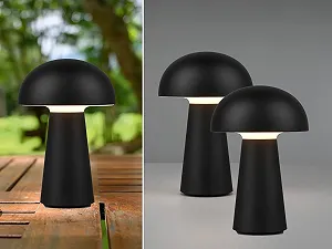 Настільні лампи для вулиці Набір із 2 шт USB Сенсорний димер Чорні Діаметр 13 см Висота 21 см synthetic.ua - Фото 1