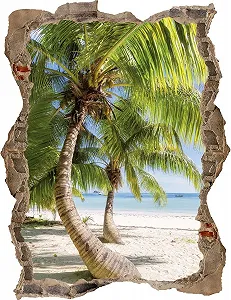 Наклейка на стіну DW000038 Palm Trees Beach Sea Brown Stone 60 x 78 см - Фото 1