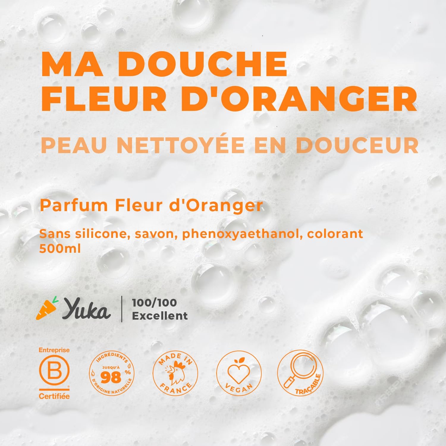 Гель для душа ENERGIE FRUIT pH Neutral Orange Blossom & Organic Linseed Oil 500 мл, фото №3