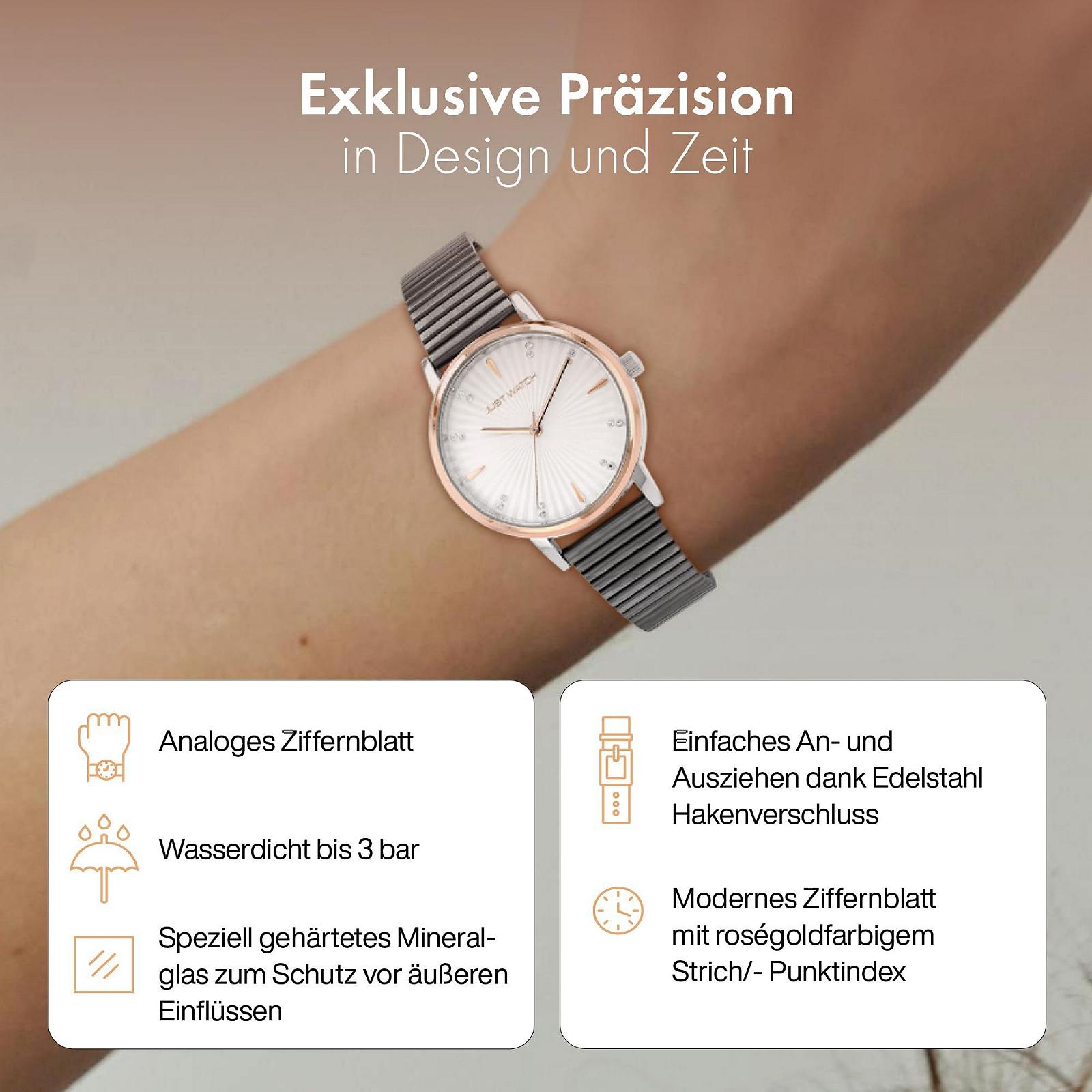 Женские часы Just Watch Браслет из нержавеющей стали Легко читать 19.5 см Диаметр 34 мм, фото №3