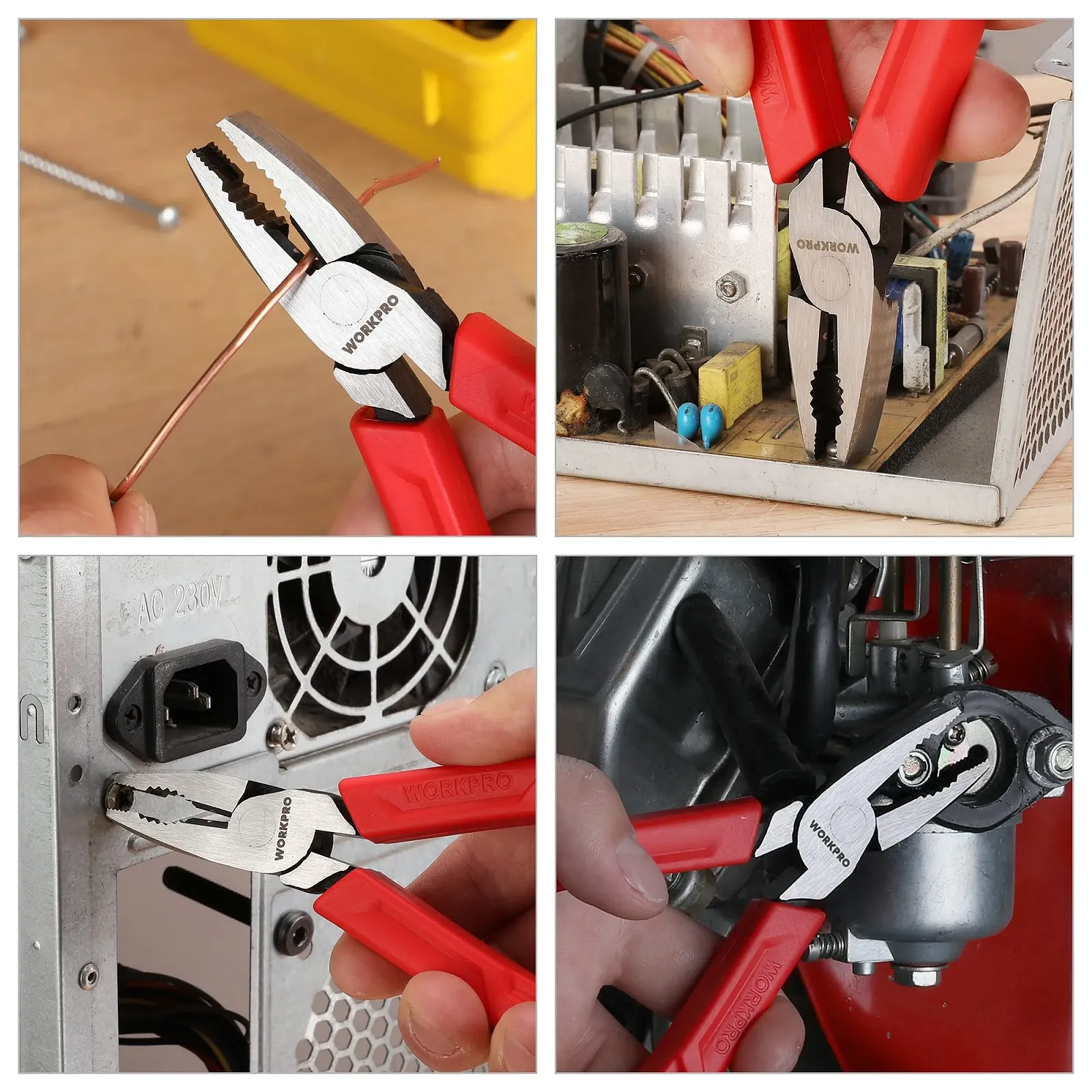 Плоскогубцы комбинированные WORKPRO 165 мм, универсальные плоскогубцы с вертикальными канавками для быстрого выкручивания поврежденных винтов, плоскогубцы для винтов из хром-ванадиевой стали, с удобной ручкой, фото №8 Плоскогубцы комбинированные WORKPRO 165 мм, универсальные плоскогубцы с вертикальными канавками для быстрого выкручивания поврежденных винтов, плоскогубцы для винтов из хром-ванадиевой стали, с удобной ручкой, фото №8