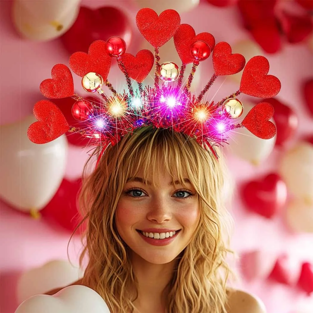 Обруч на Голову Серце Reaky Квітка Червоний, фото №2