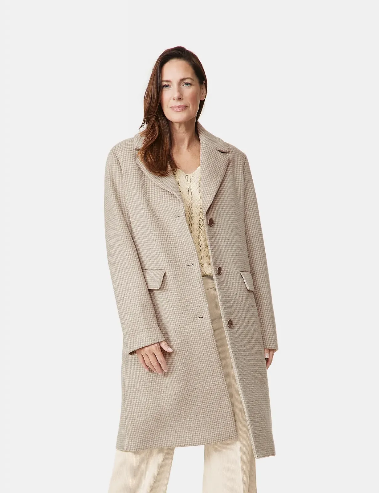 Пальто Gerry Weber Довгий рукав в міні-гусячу лапку картатий, фото №4