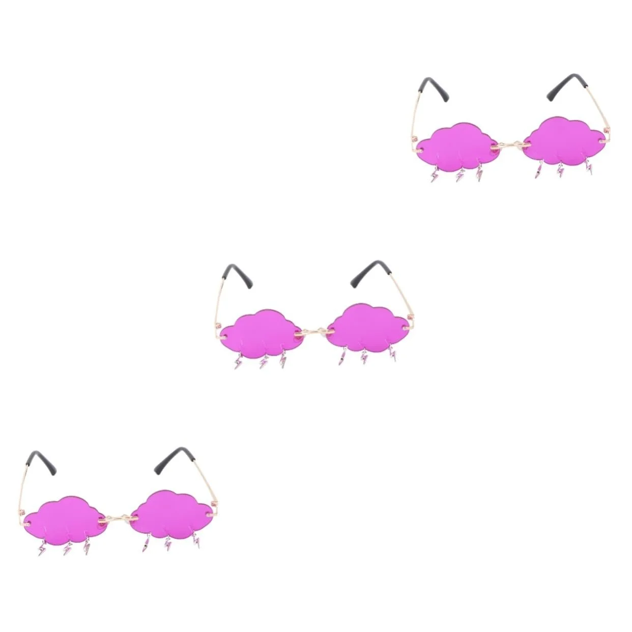 Солнцезащитные Очки LIFKOME Сердцевидные Фиолетовые (3 пары), фото №1