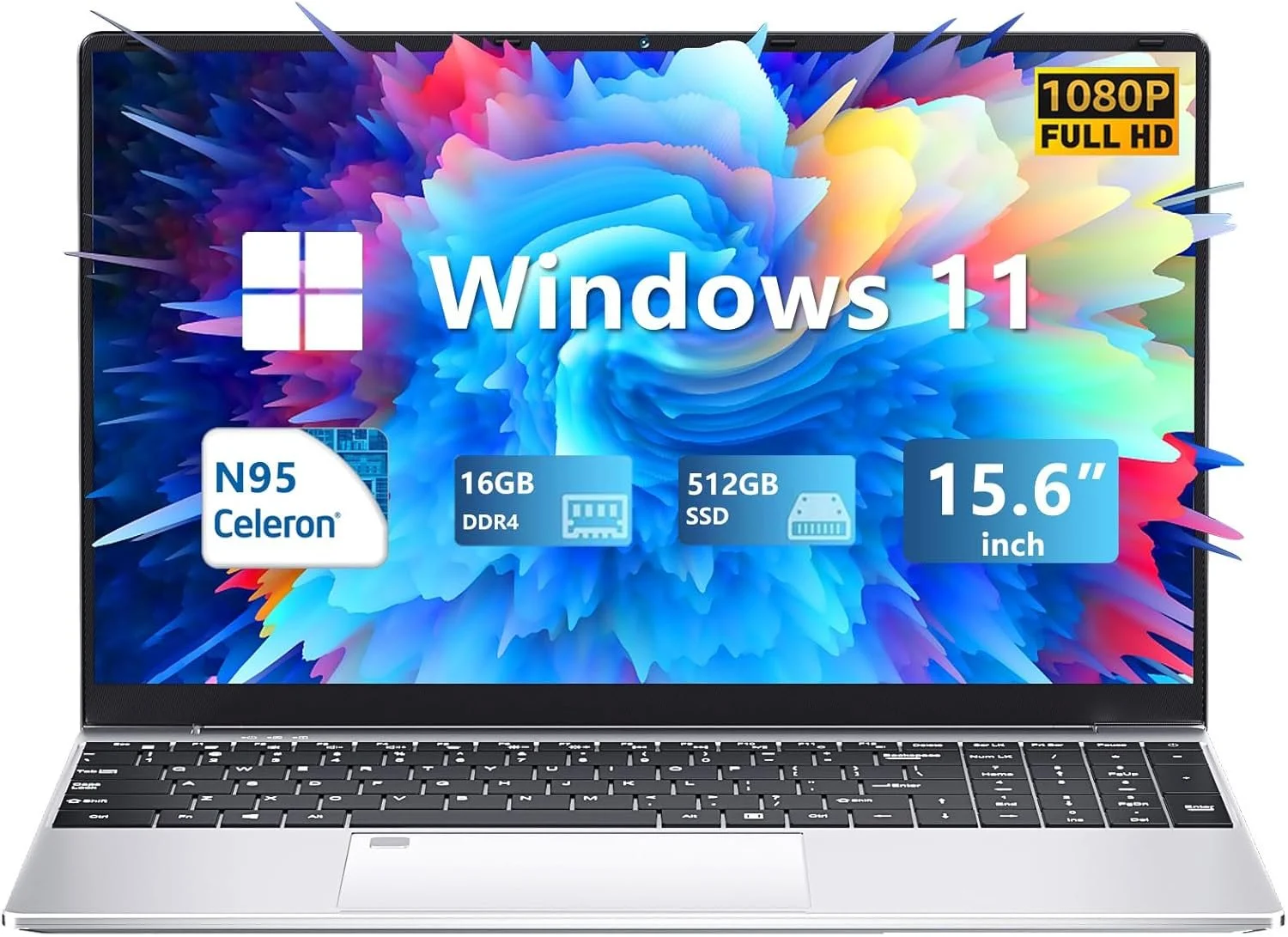 Ноутбук 15.6" DARYUKUM ‎50083-Laptop Intel Celeron N95 RAM 16GB SSD 512GB Windows 11 (UKR), фото №1