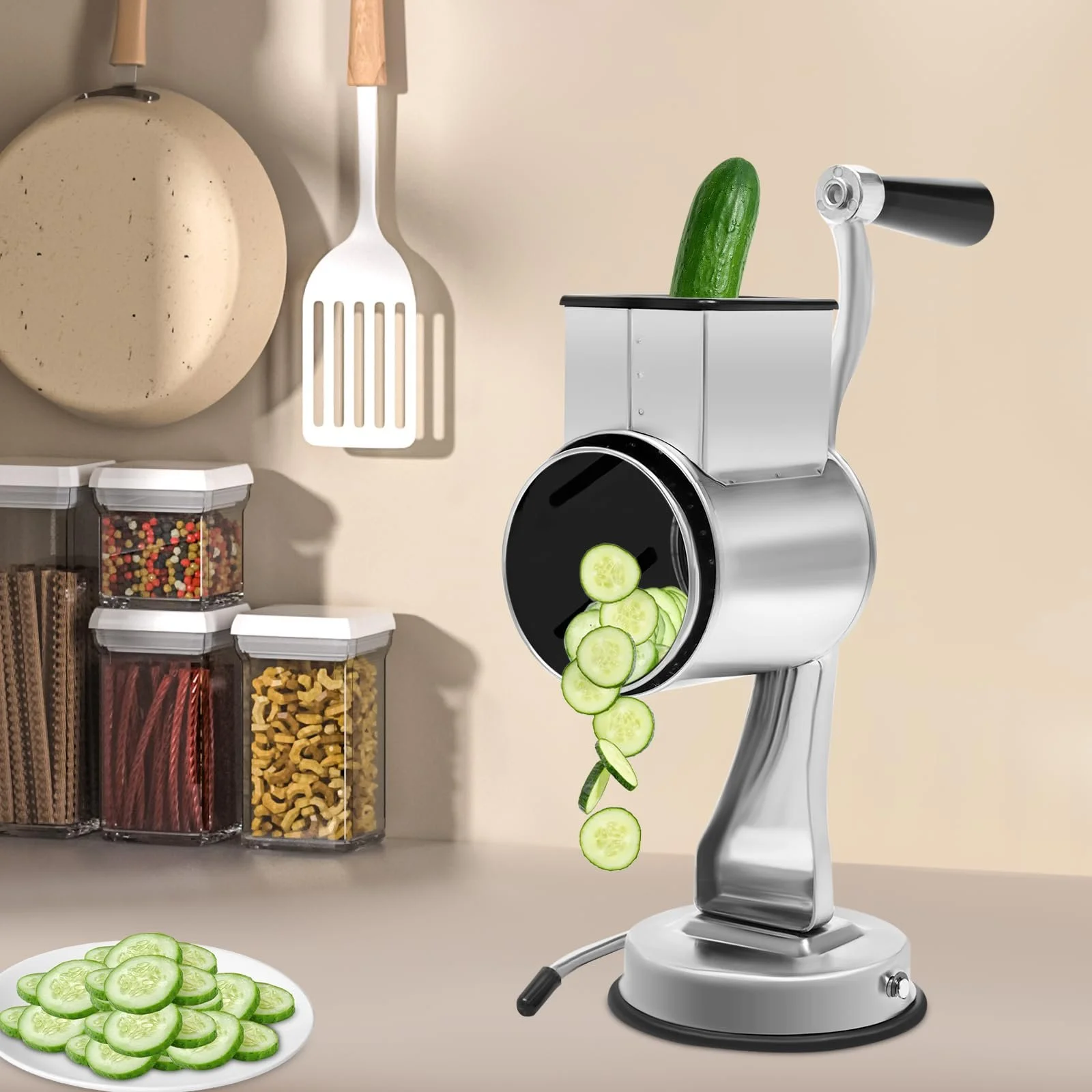 Ручна барабанна терка-овочерізка з нержавіючої сталі Edelstahl, ручна, фото №8 Ручна барабанна терка-овочерізка з нержавіючої сталі Edelstahl, ручна, фото №8