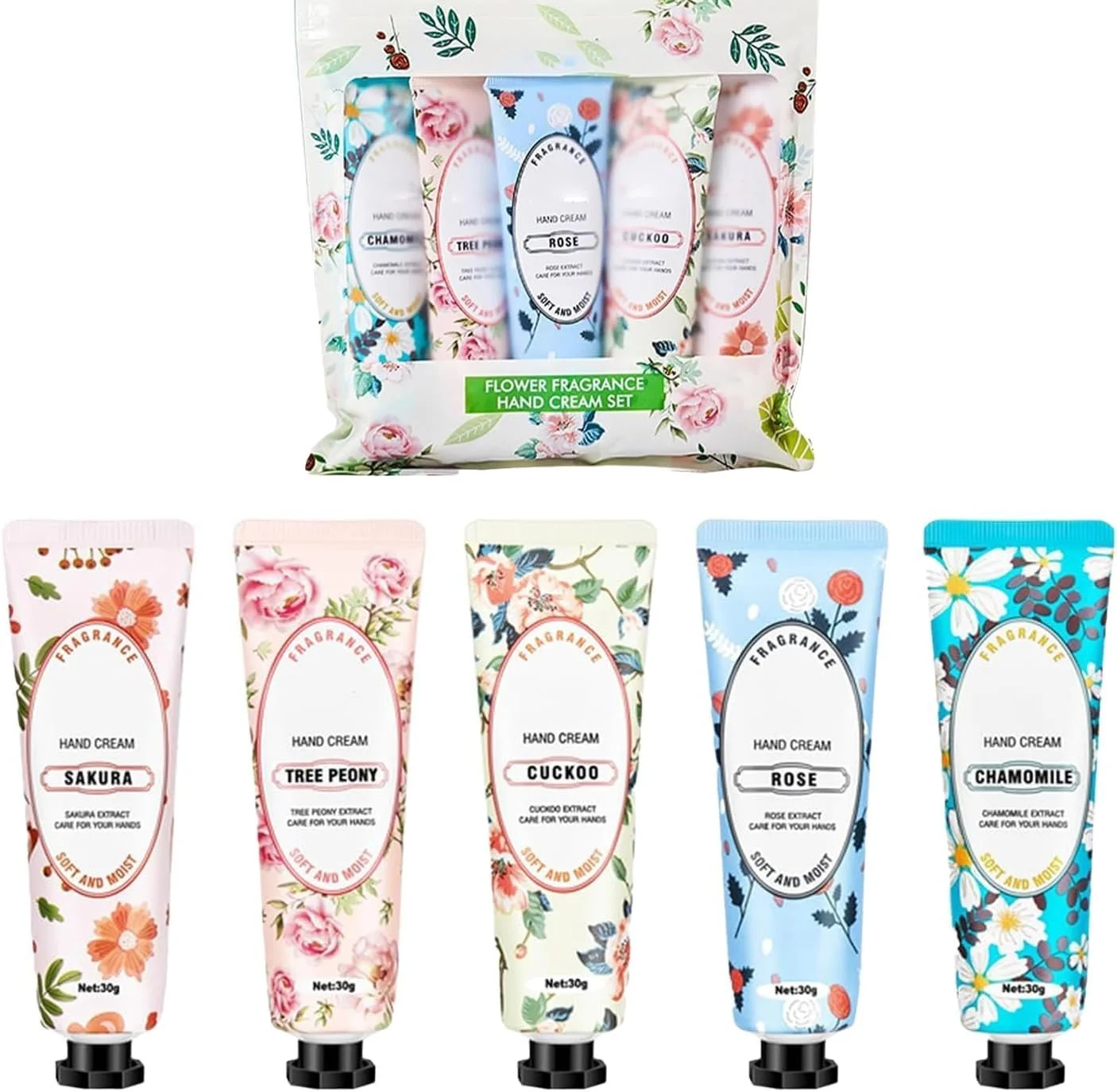 Крем для рук Увлажняющий, Набор кремов для очень сухой кожи рук, Цветочный и фруктовый увлажняющий крем для рук, Крем для рук, Маленький подарок для женщин, Набор мини-кремов для рук для женщин, фото №1