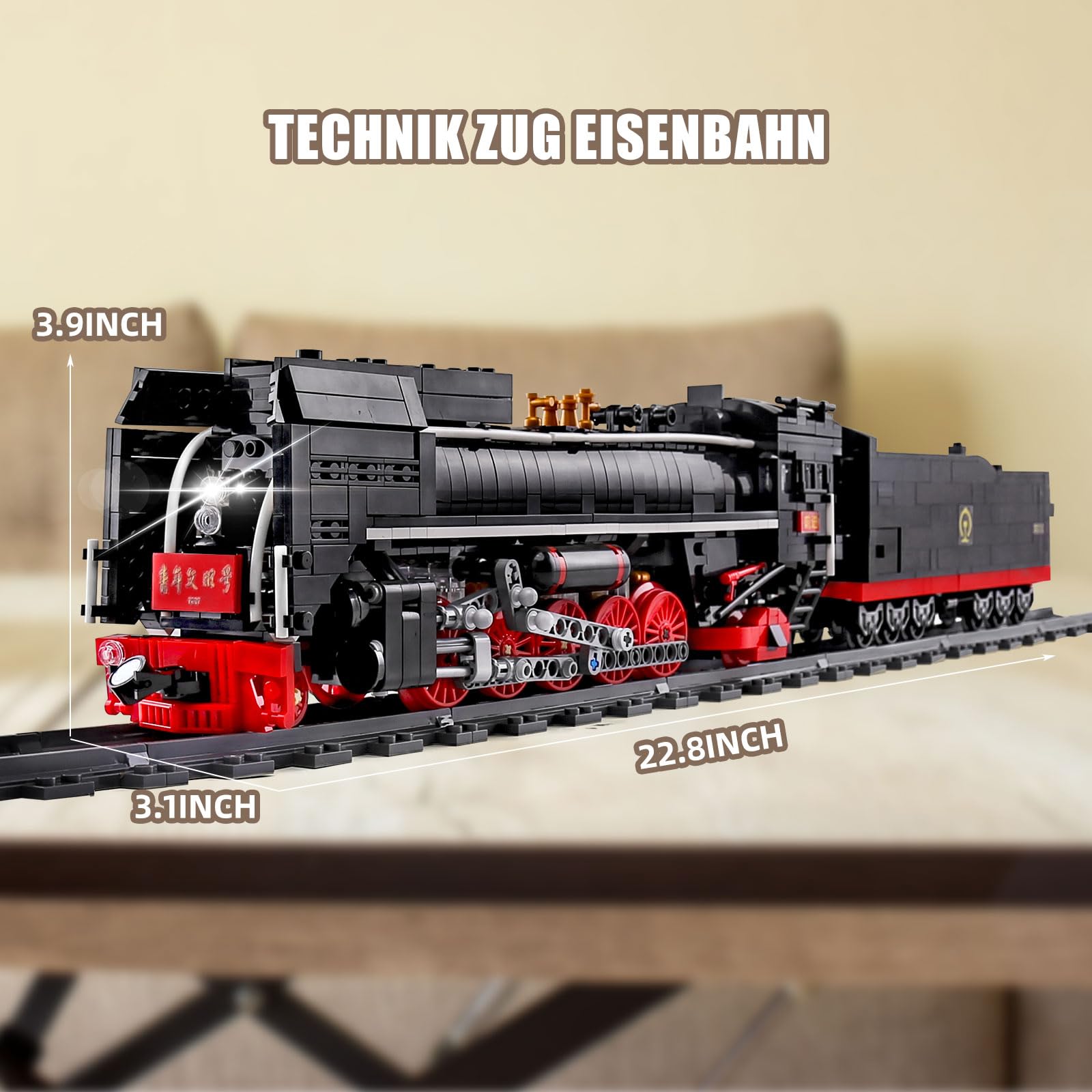 Конструктор Mould King 12003 Technik Train Railway Паровоз 1552 детали Многоцветный, фото №7