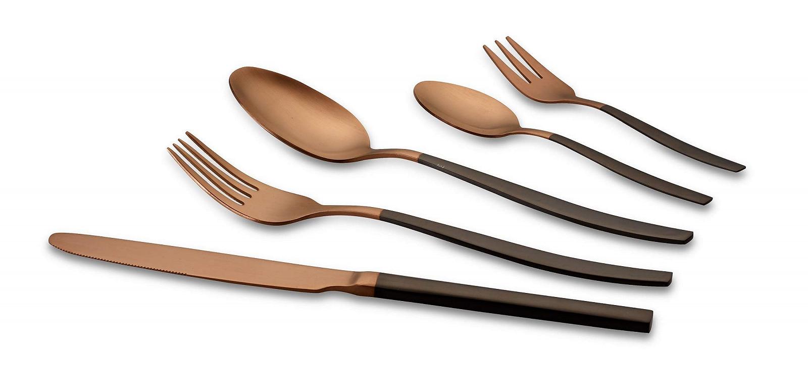 Набор столовых приборов Echtwerk Positano Due Bronze/Black Edition, 20 предметов, на 4 персоны, матовый 18/10, нержавеющая сталь, бронзовый/черный, фото №2 Набор столовых приборов Echtwerk Positano Due Bronze/Black Edition, 20 предметов, на 4 персоны, матовый 18/10, нержавеющая сталь, бронзовый/черный, фото №2