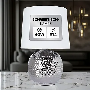 Настільна лампа LED ARTE LAMP Merga A4001LT-1CC димована хром білий текстильний абажур з кабелем synthetic.ua - Фото 1