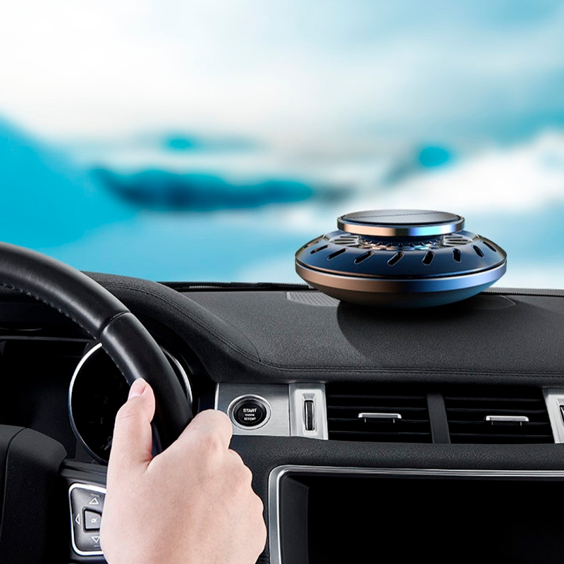 Автомобильный ароматизатор на солнечных батареях с вращающимися диском свежесть, фото №7