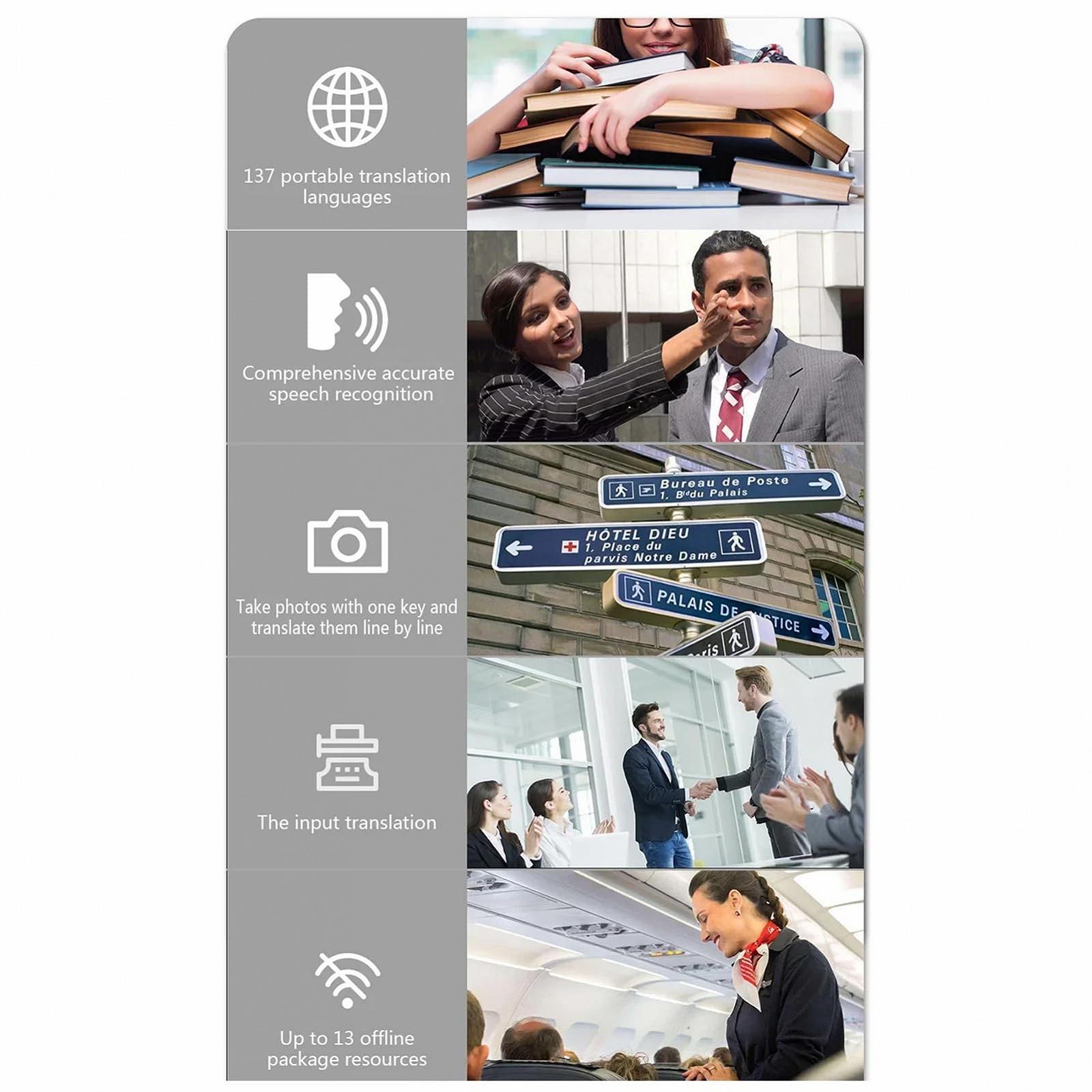 Устройство голосового перевода AI для 137 оффлайн языков, 13 онлайн языков, 43 фотоперевода для путешествий, бизнеса и обучения, фото №8 Устройство голосового перевода AI для 137 оффлайн языков, 13 онлайн языков, 43 фотоперевода для путешествий, бизнеса и обучения, фото №8