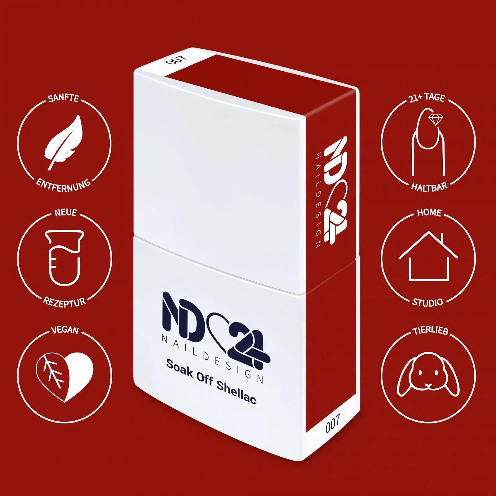 Гель-лак ND24 NailDesign® Soak Off Shellac 12 мл Sexy Scarlet, фото №2 Гель-лак ND24 NailDesign® Soak Off Shellac 12 мл Sexy Scarlet, фото №2
