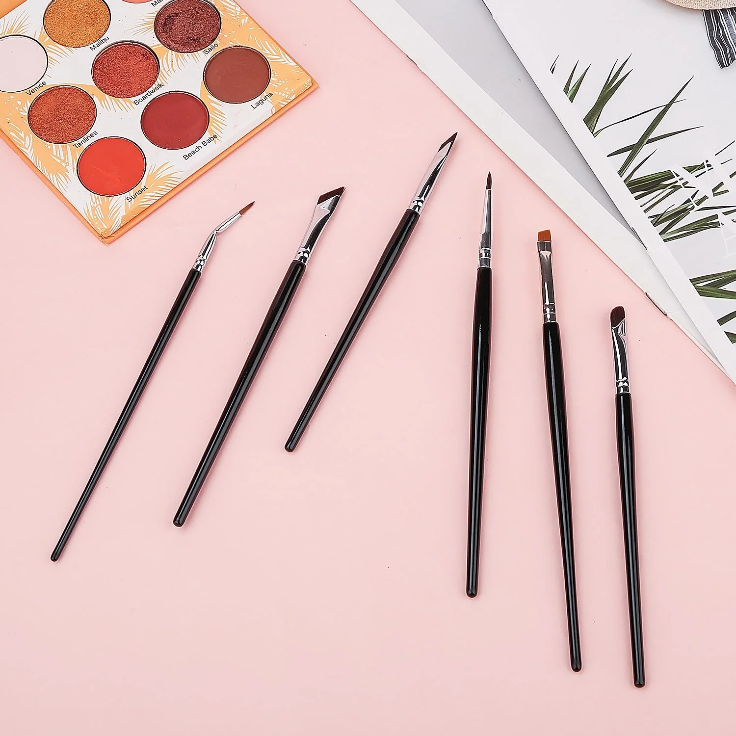 Набір пензлів Precisio для підводки очей Тонкий плоский ультраплоский чорний, фото №3