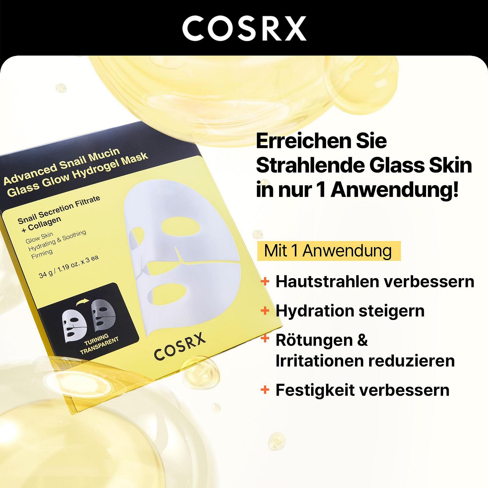 Маска гідрогелева COSRX Advanced Snail Mucin Glass Glow, колагенова, фото №3