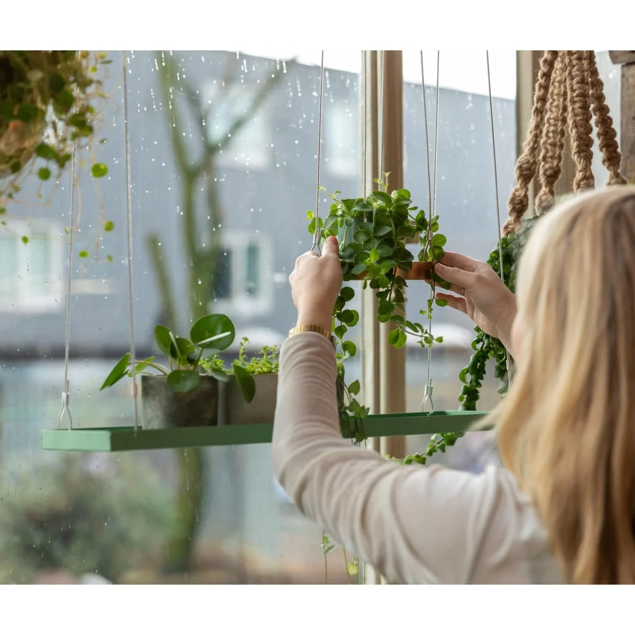 Кошик підвісний Esschert's Garden прямокутний 58 см зелений, фото №6 Кошик підвісний Esschert's Garden прямокутний 58 см зелений, фото №6