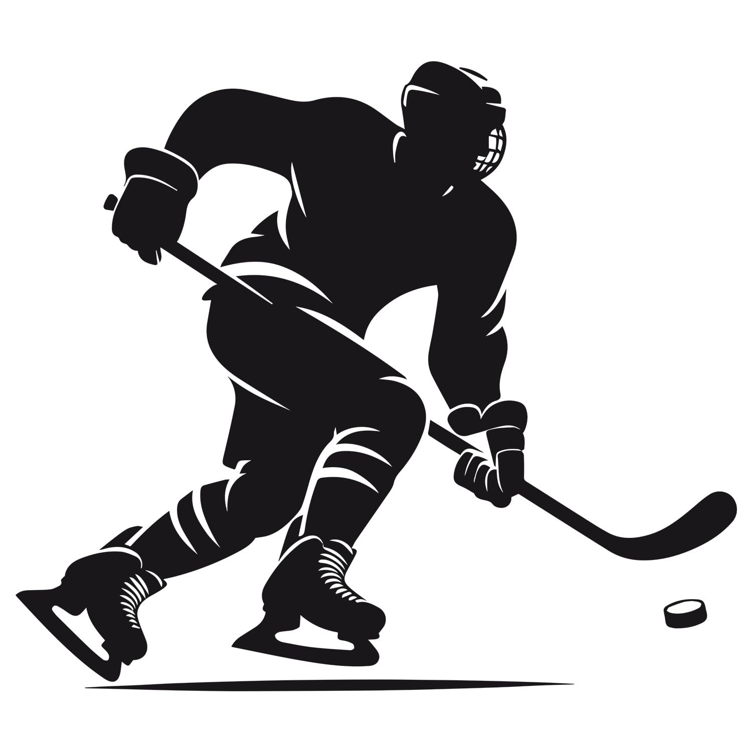 Наклейка на стіну GRAZDesign Хокеїст із шайбою 57 x 50 см Чорна, фото №2