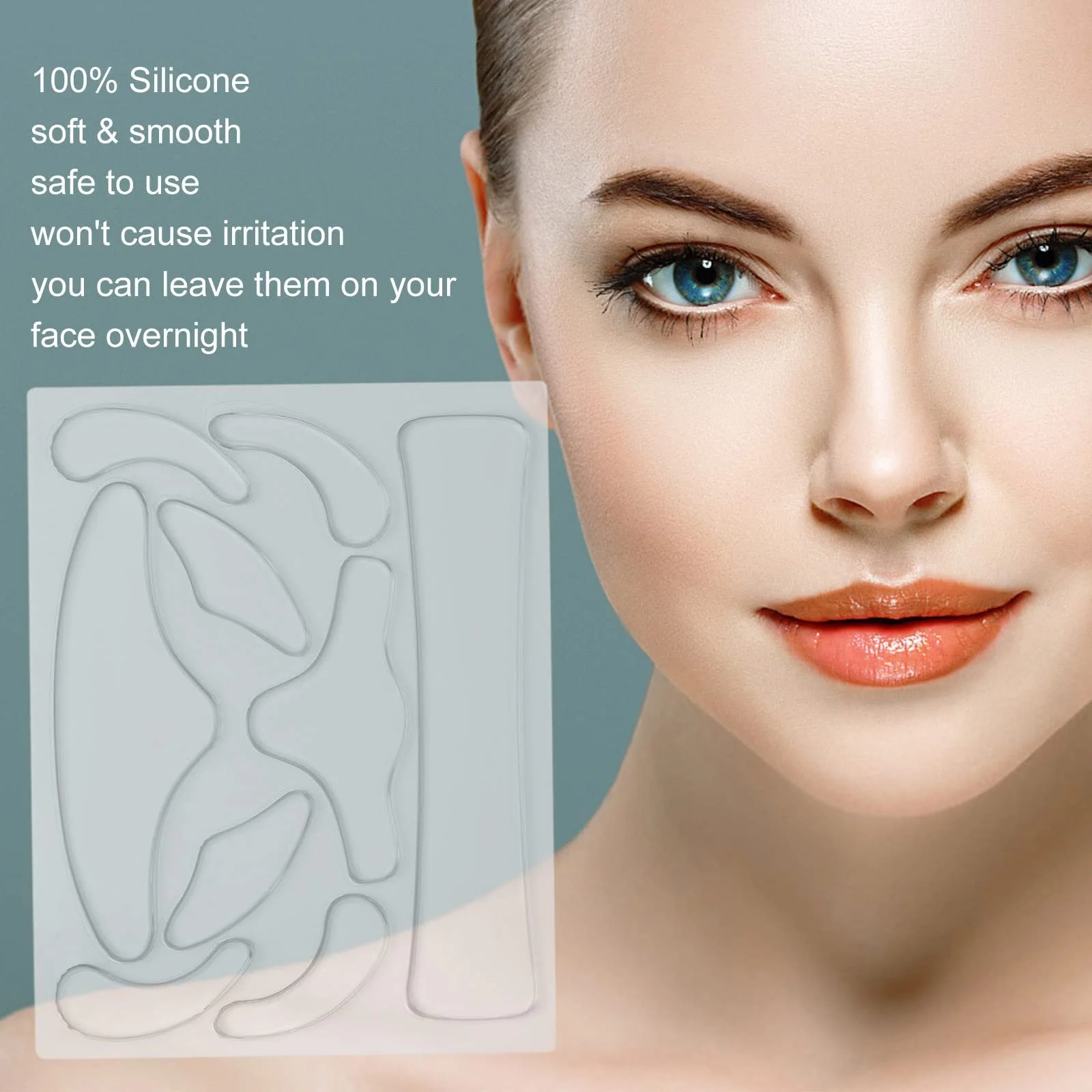 Силіконові накладки Layhou проти зморшок для чола, щік, шиї (#1), фото №5