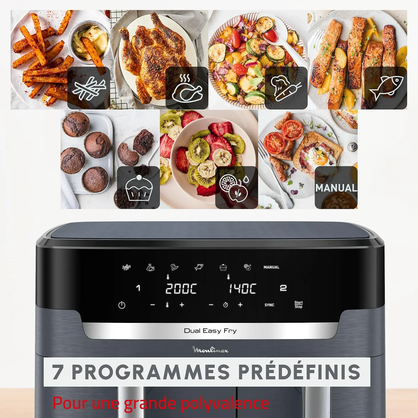 Мультипіч Moulinex Dual Easy Fry XXL EZ942BF0 11 л 7 програм, фото №4 Мультипіч Moulinex Dual Easy Fry XXL EZ942BF0 11 л 7 програм, фото №4