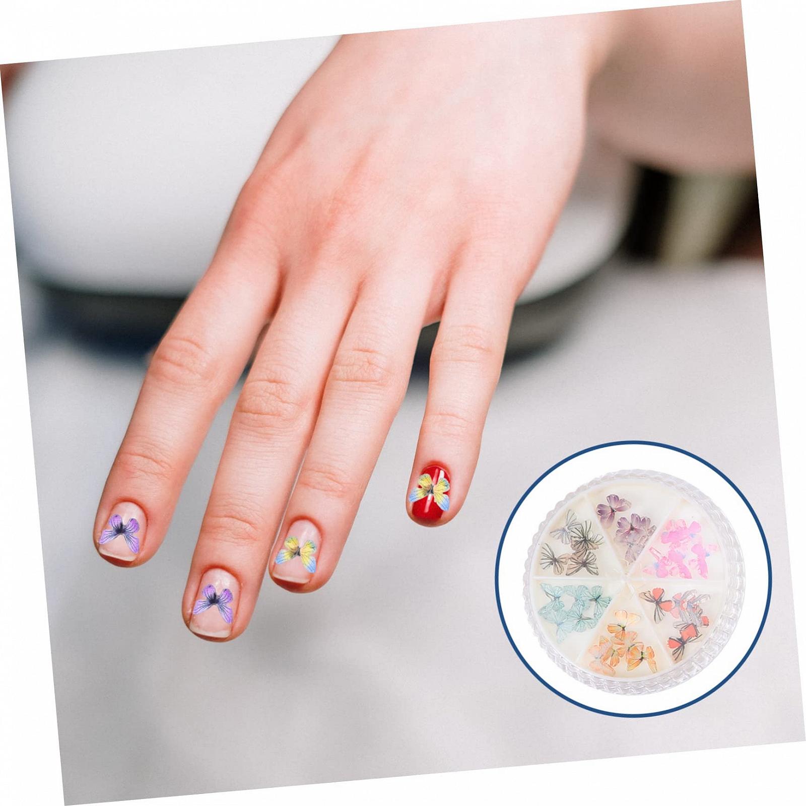 Прикрасы для ногтей Бабочка MERRYHAPY 3D Стразы для ногтей Подвески Плоские камни Наклейки на ногти с 3D бабочками 3 шт, фото №3