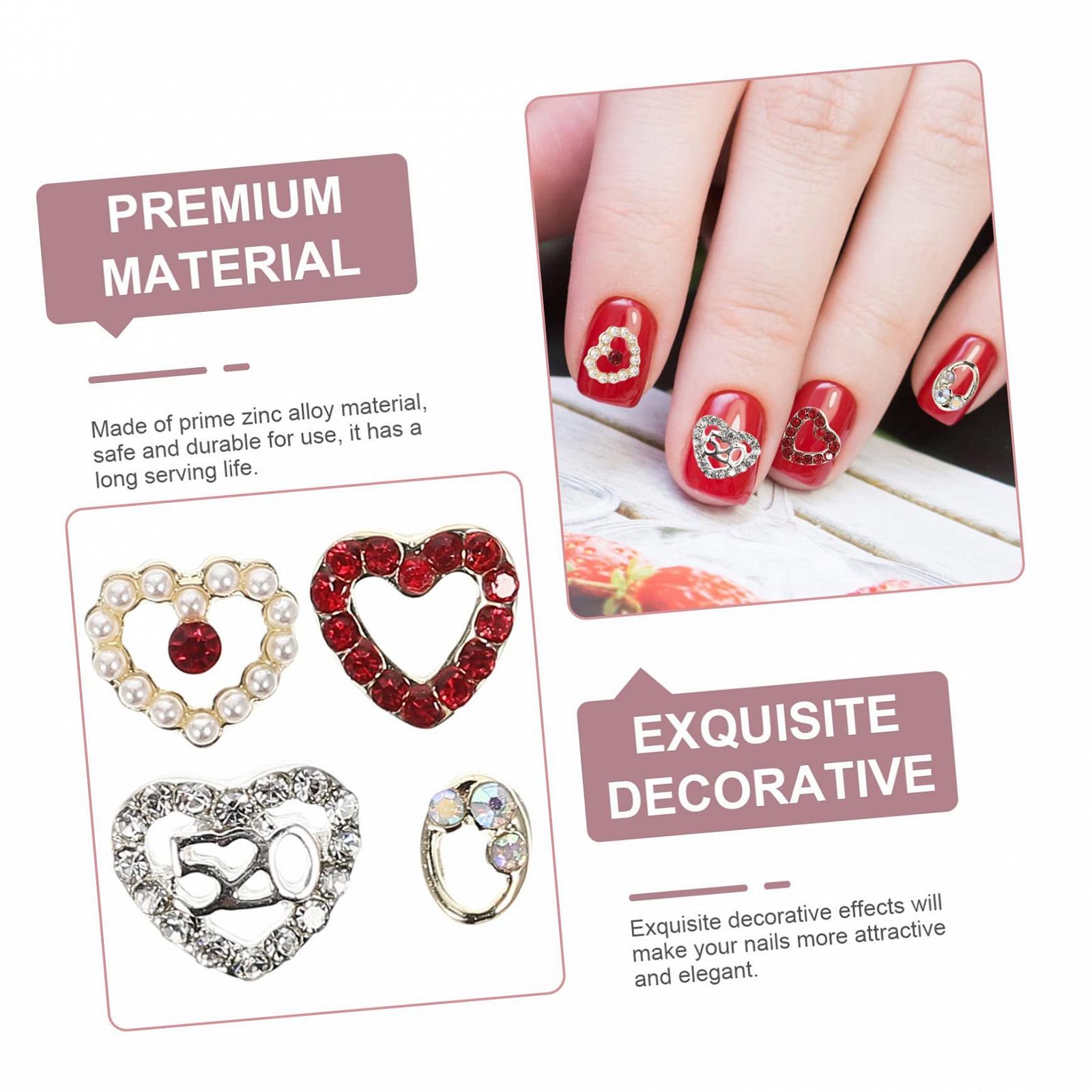 ABOOFAN 80 шт Прикраса для нігтів Серцеподібні діаманти, фото №5