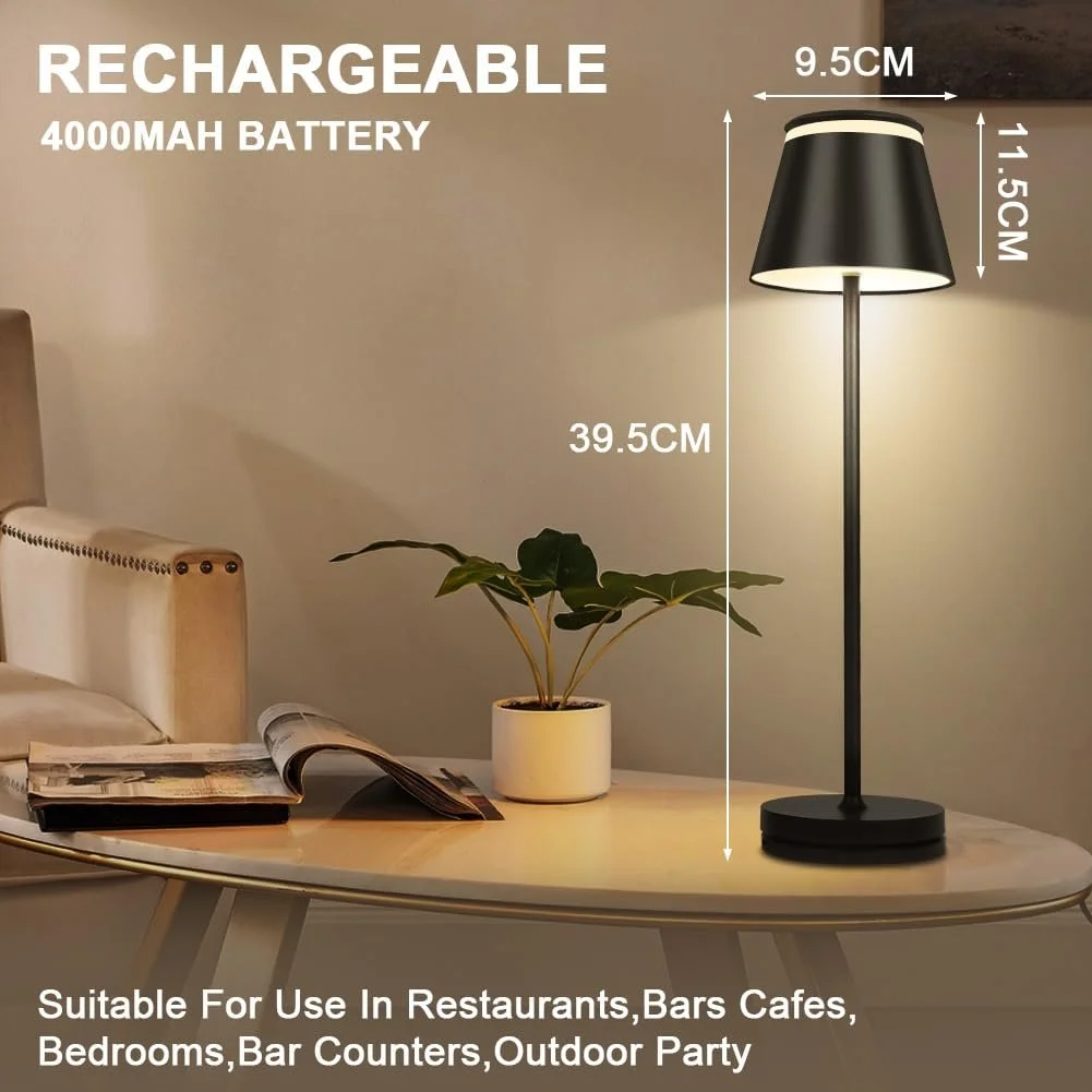 Настільна лампа HOTUT (Набір із 2 шт.) LED акумуляторна бездротова USB водонепроникна, фото №2