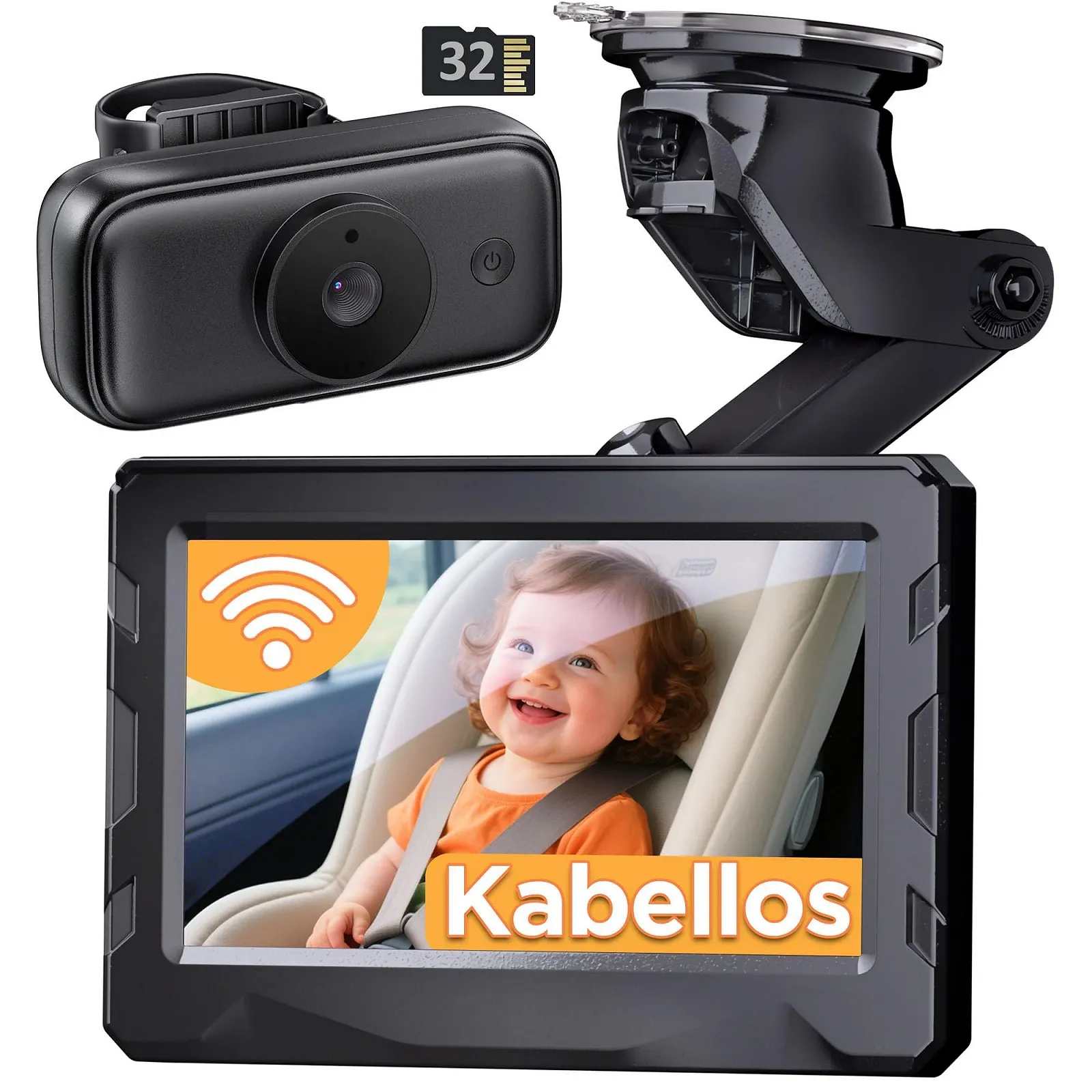 Автомобільна відеоняня NUOTUN HD 1080P 10000 мАг 4.3" 2.4 ГГц нічне бачення SD 32 ГБ, фото №1