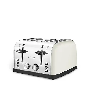Тостер PRIXTON Bianca 4 скибочки 7 рівнів підсмажування Потужність 1900 Вт Довгий слот Нержавіюча сталь Функція розморожування Теплоізоляційний корпус Включає підставку для крихт synthetic.ua - Фото 1